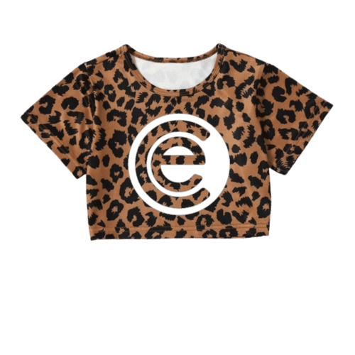 ECPAC Logo Crop Leopard Top